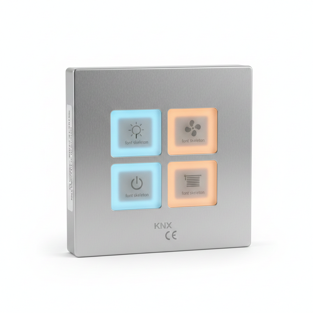 4 gang push button kaypad (with status indicator)-Zinc alloy